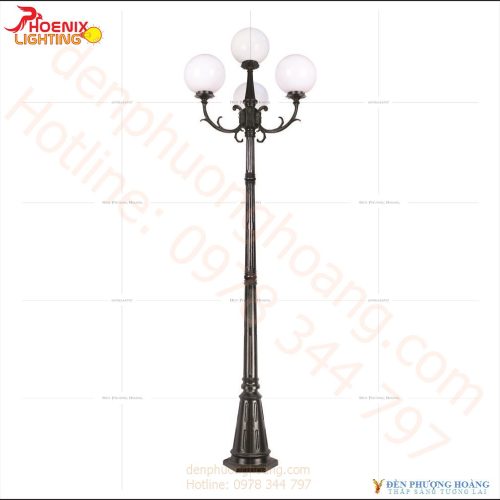 Đèn trụ công viên chao thủy tinh