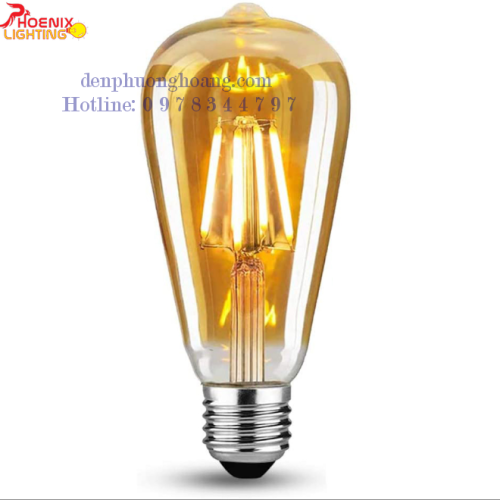 Bóng đèn led edison T64 dimmer vỏ vàng