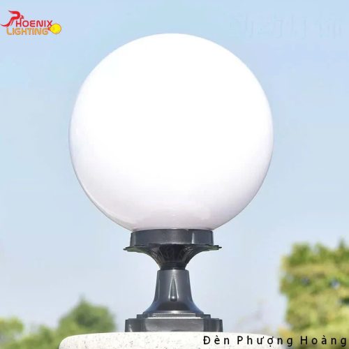 Đèn trụ: Mẫu đèn trụ cổng đèn hàng rào hình cầu chao nhựa