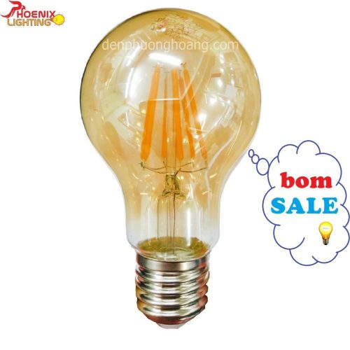 Bóng đèn led edison vỏ vàng dimmer mã A60