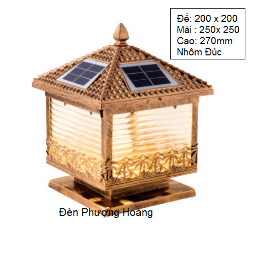 Đèn trụ cổng năng lượng mặt trời cây dừa NL02