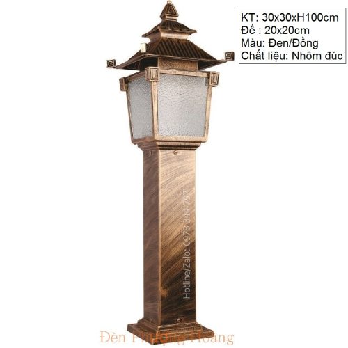 Đèn trụ công viên mái chùa cổ kính