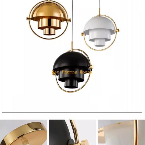 Đèn thả hình cầu chỉnh góc trang trí phòng khách