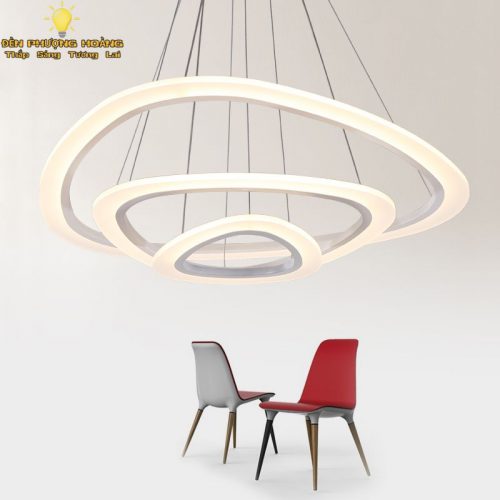 Đèn thả trang trí ba vòng led thiết kế phong cách mới lạ