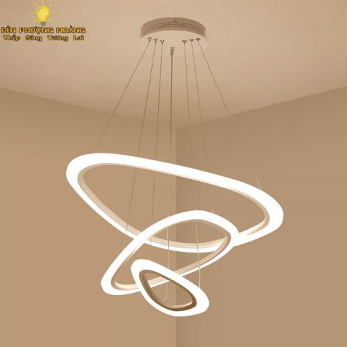 Đèn thả trang trí ba vòng led thiết kế phong cách mới lạ