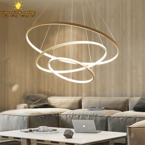 Đèn thả vòng tròn led trang trí phòng khách đẹp