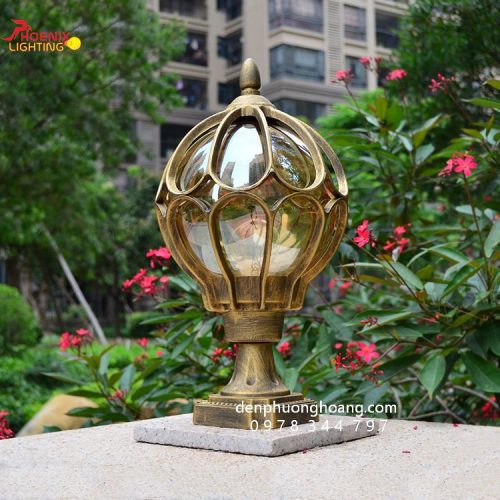 Đèn trụ cổng kiểu dáng Châu Âu cổ kính PH862 sử dụng và trang trí sân vườn