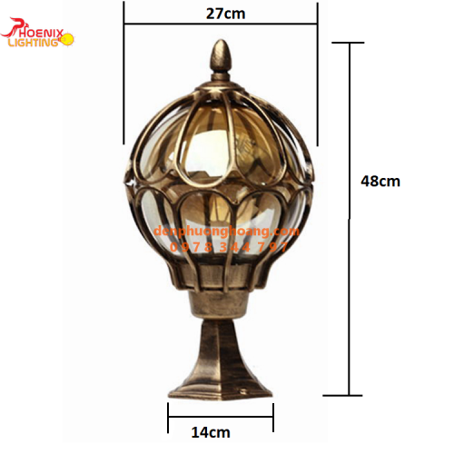 Đèn trụ cổng trang trí biệt thự villa