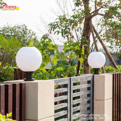 Đèn trụ cổng quả cầu năng lượng mặt trời