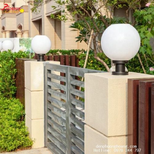 Đèn trụ cổng quả cầu năng lượng mặt trời