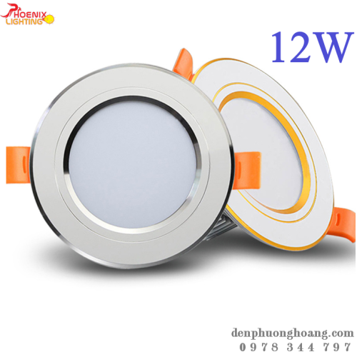 Đèn Âm Trần Viền Vàng Viền Bạc 12W - Chế độ bảo hành 3 năm