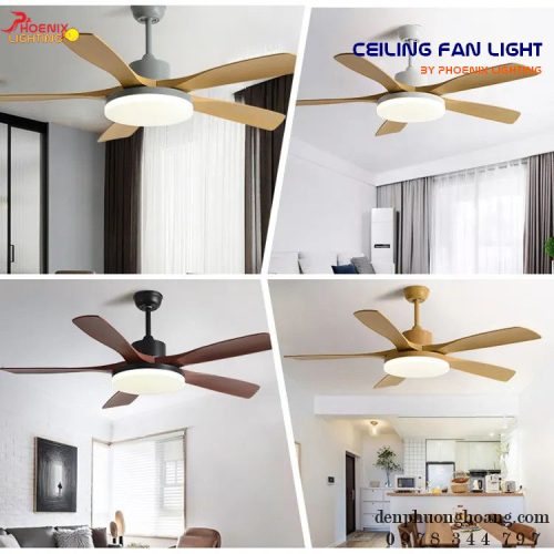 Đèn Quạt Gắn Trần 5 Cánh Phoenix Lighting