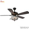Đèn Quạt Trần 5 Cánh Chao Pha Lê Sang Trọng ViFa-85