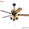 Đèn Quạt Trần Cánh Gỗ Cổ Điển Phong Cách Châu Âu QT-127