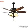 Đèn Quạt Trần Cánh Gỗ Cổ Điển QT-1008