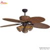 Đèn Quạt Trần Decor Mây Tre Độc Lạ - Đèn Phượng Hoàng