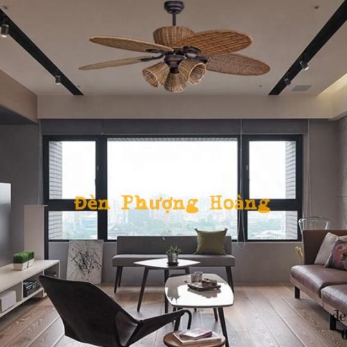 Đèn Quạt Trần Mây Tre - Đèn Phượng Hoàng