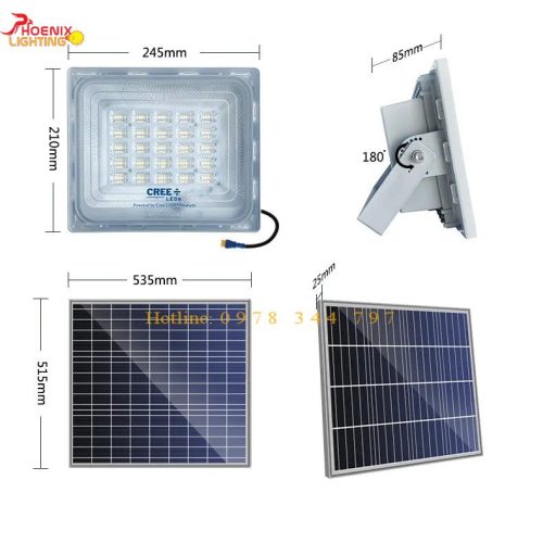 Đèn Pha Năng Lượng Mặt Trời Blue Carbon 300W h3