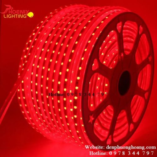 Dây LED 5050 RGB Đổi Màu Có Điều Khiển Cuộn 100 Mét Màu Đỏ