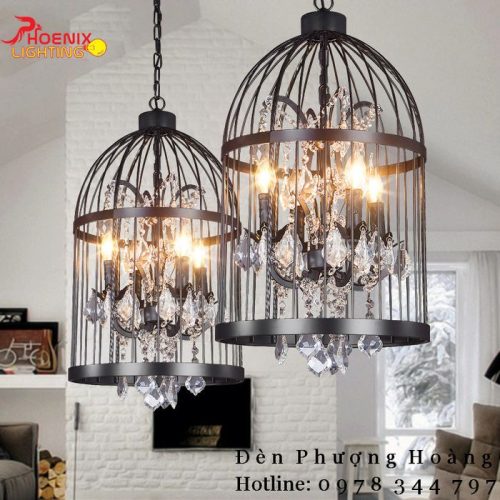 Đèn Thả Lồng Chim Gắn Pha Lê Quý Tộc PHT160