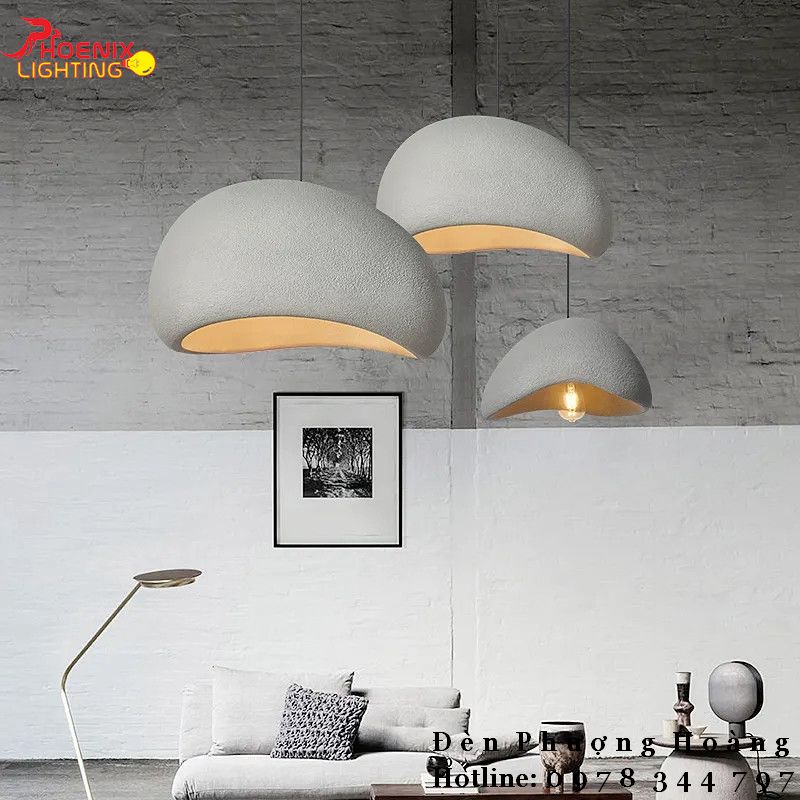 Đèn thả trần Wabi Sabi phong cách Nhật Bản THD85 màu ghi xám