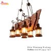 Đèn Chùm Gỗ Trang Trí Nhà Hàng Hải Sản Hình Chiếc Thuyền PHDC89