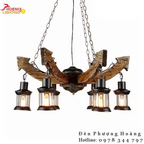 Đèn Decor Chùm Gỗ Trang Trí Nhà Hàng Hầm Rượu PHDC72