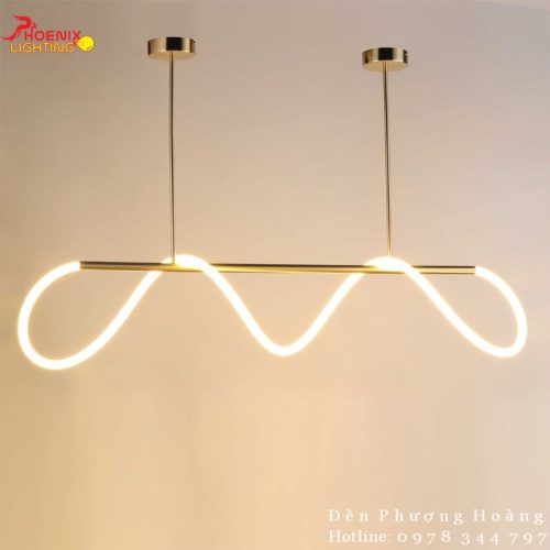 Đèn Thả Bàn Ăn LED Ống Tròn Uốn Lượn Trang Trí