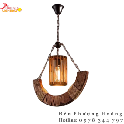 Đèn Thả Gỗ Decor Kiểu Dáng Retro PHDC17