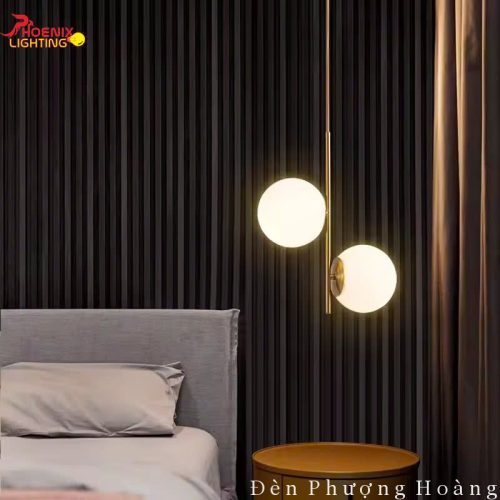 Đèn Thả Cầu Thủy Tinh Trang Trí Kiểu Dáng Hiện Đại 2 Bóng