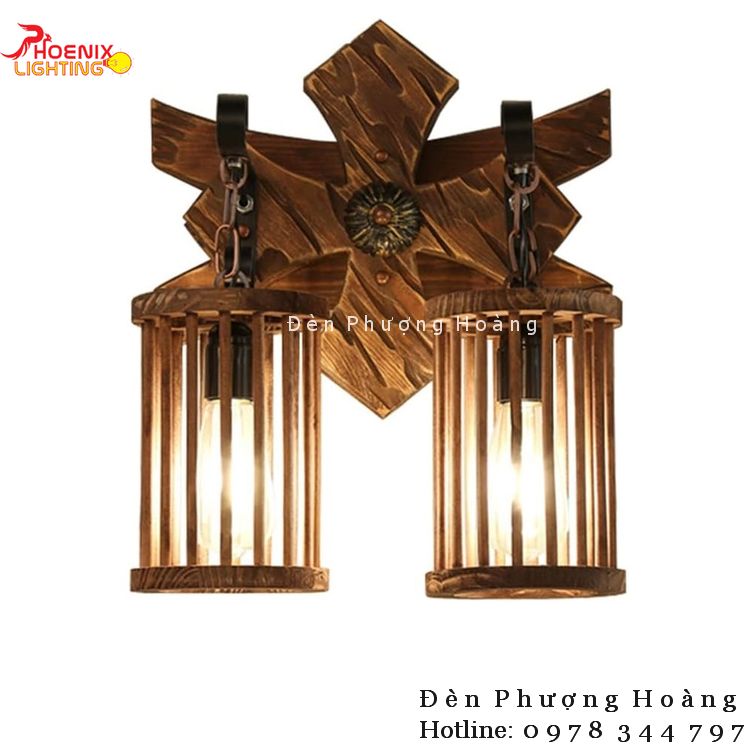 Đèn gỗ treo tường chữ thập phong cách trung đại PHTU59 Đèn gỗ treo tường chữ thập phong cách trung đại PHTU59