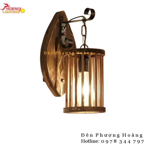 Đèn gỗ treo tường trang trí nhà hàng quán cà phê PHTU11