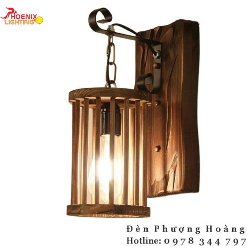 Đèn gỗ treo tường trang trí phong cách Retro Light PHTU10