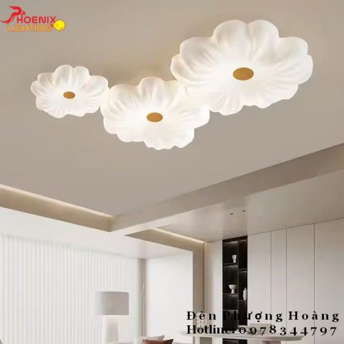 Đèn Ốp Trần Bông Hoa LED Trang Trí Phòng Khách Biệt Thự Nhà Phố Villa PHC702