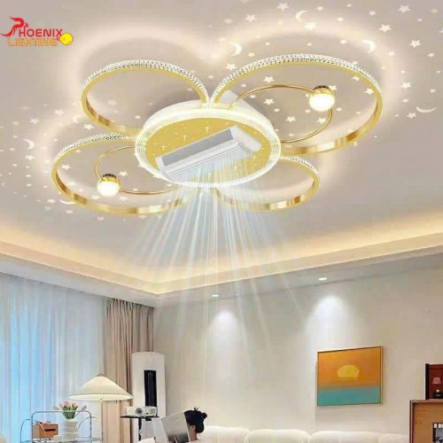 Đèn Quạt Ốp Trần Phòng Khách Không Cánh Hiện Đại PHQO566