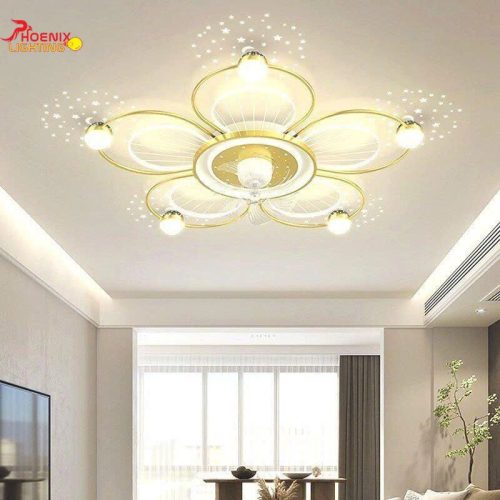 Đèn Quạt Trần Ốp Trần Trang Trí Bông Hoa Mai PHQO868