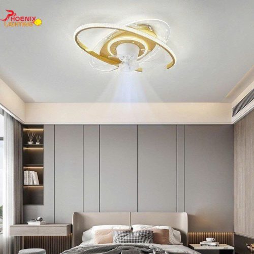 Quạt Trần Ốp Phòng Ngủ Tích Hợp Đèn Trang Trí PHQO816