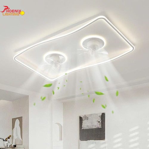 Quạt trần ốp phòng khách tích hợp đèn trang trí siêu mát PHQO588