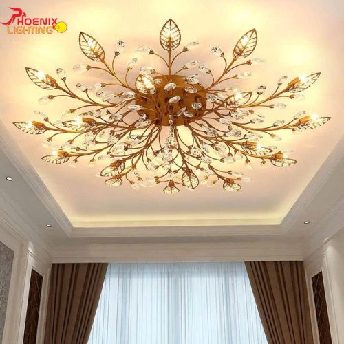 Đèn Áp Trần: Mẫu đèn ốp trần cánh khổng tước sang trọng PHO999