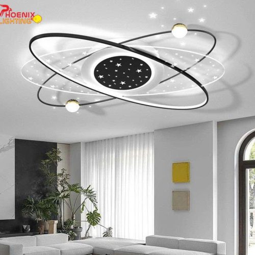 Đèn Áp Trần: Mẫu đèn ốp trần khung màu đen PHO803D