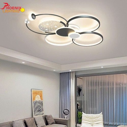 Đèn Áp Trần: Mẫu đèn ốp trần phòng khách kiểu dáng hiện đại PHO888D