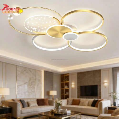 Đèn Áp Trần: Mẫu đèn ốp trần phòng khách kiểu dáng hiện đại PHO888V