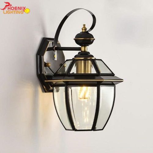 Đèn Đồng Gắn Tường Trang Trí Cột Tường Ngoài Trời PHT6000D