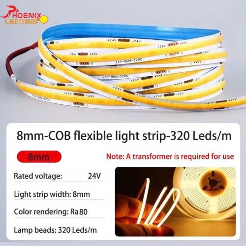 LED dây dán COB 24V 10 mét thi công nội thất siêu sáng